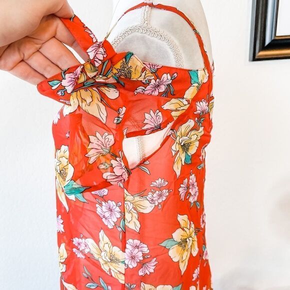 🍋 Miken • NWT!! Junior’s Floral Printed Cold-Shoulder Cover-Up Size Small - Picture 7 of 11